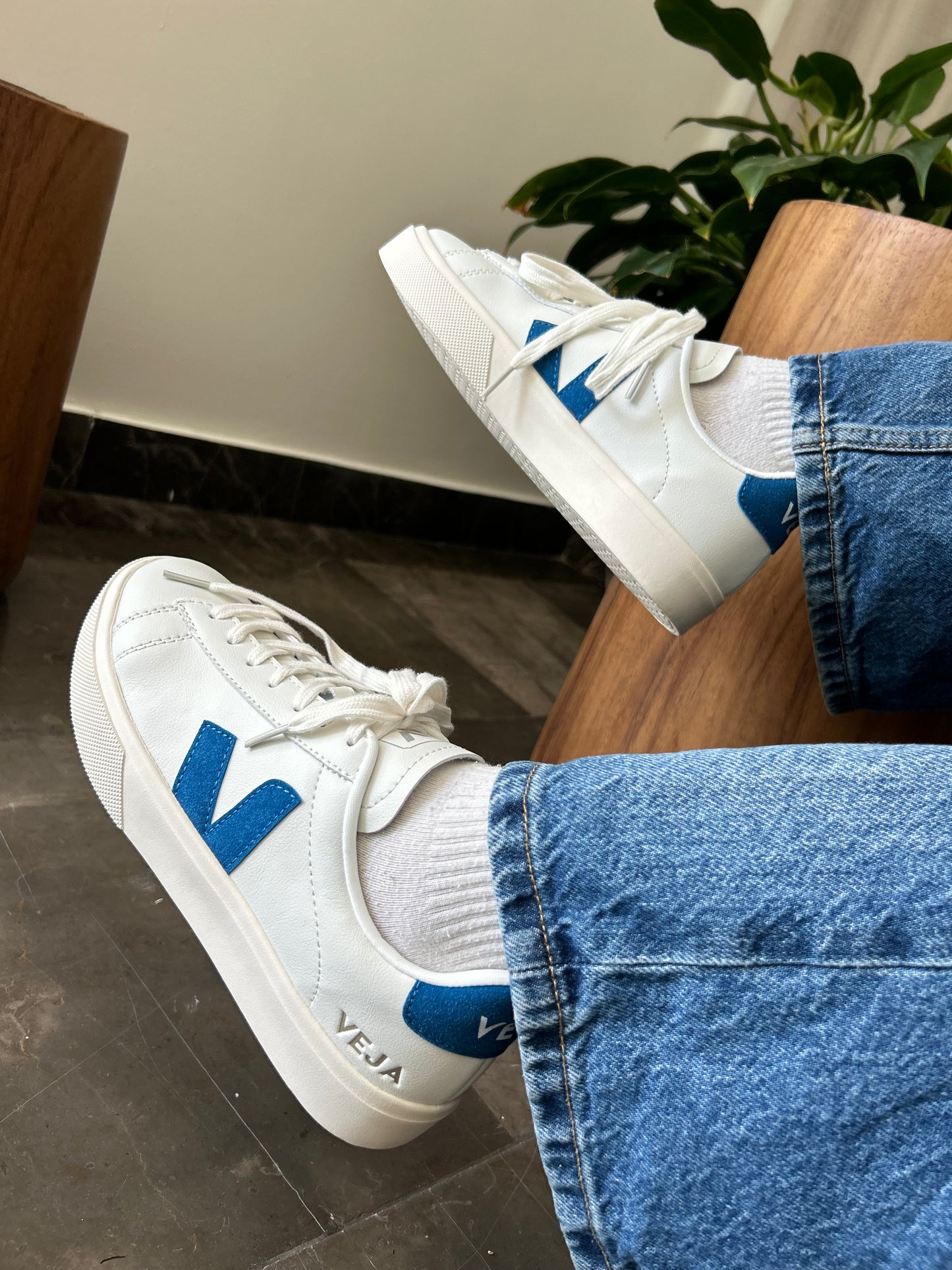 Tenis Veja en Blanco y Azul