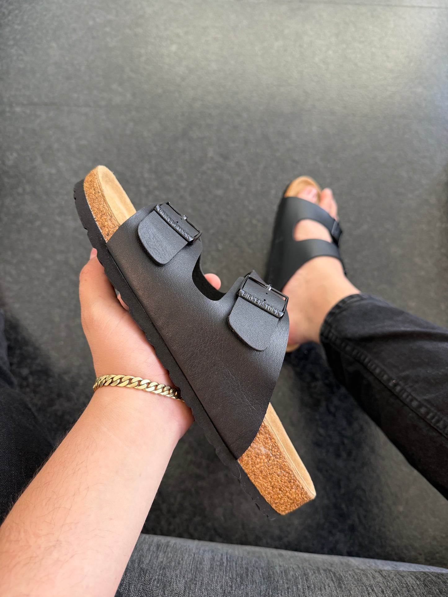 Sandalia birkenstock Negra doble ébilla